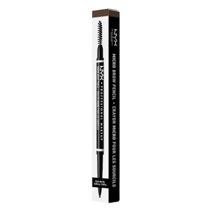 NYX Professional Makeup Micro Brow Pencil, Dual Ended with Mechanical Brow Pencil and Spoolie Brush, Vegan Formula, Shade: Ash Brown