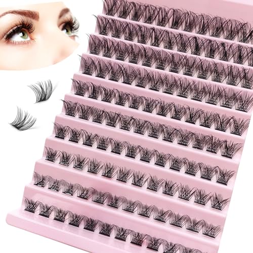 Lash Clusters, 120Pcs DIY lash Extenisons 8-16MM D Curl Fluffy Individual Natural Wispy Lashes Reusable Eyelash Extension at Home (Naturally)