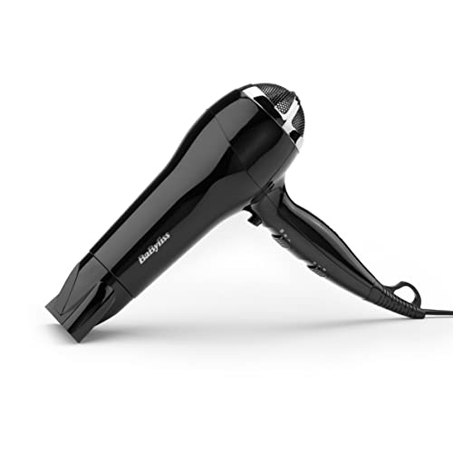 BaByliss Power Smooth Hair Dryer - Powerful and Lightweight, 2400W Fast Drying, Ionic for Frizz-Control, 3 Heat & 2 Speed Settings Plus Cool Shot, Black, 5736CU
