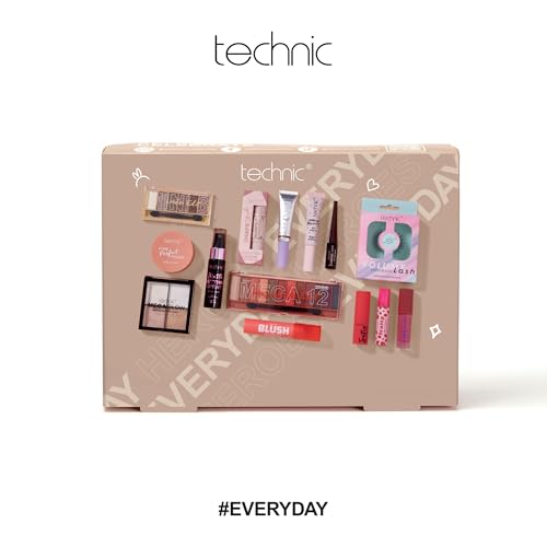 Technic Mega Trends 14 Piece Gift Set - Full Size Cosmetic Gift Box - Products for Eyes, Cheeks, Face & Lips - Perfect for Makeup Enthusiasts - Vegan & Cruelty Free