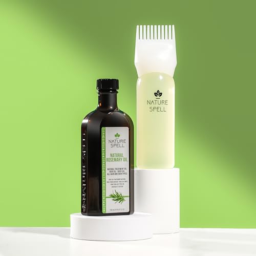 Nature Spell Rosemary Oil For Hair With Hair Precision Oil Applicator Bottle Comb 150ml, Treats Dry, Damaged Hair & Targets Hair Growth, Made In The UK