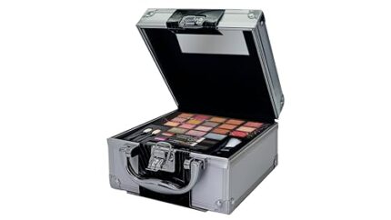 bonvoyage Travel in Colour, 24-Piece Professional Makeup Set with Eye, Lip and Face Makeup, Featuring Eyeshadows, Lipstick, Highlighter, Bronzer and more, Accessories Included