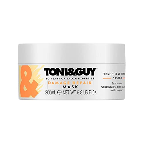 Toni & Guy | Damage Repair Hair Mask for Intense Reconstruction | Unisex | Ideal For Dry and Damaged Hair | Patented Fibre Strengthening System | 6.8 Ounce