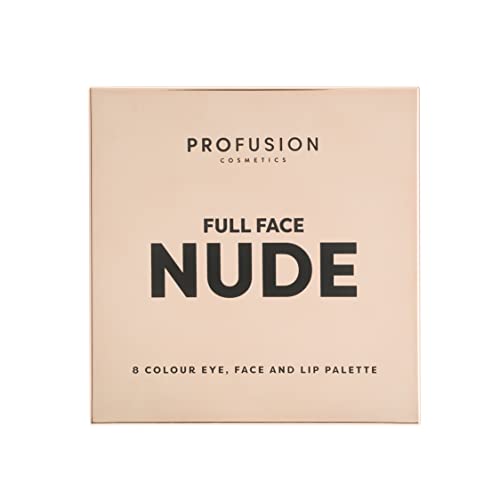Profusion Cosmetics Full Face Palette Nude, 8 Shade Eye, Face and Lip Palette for Natural and Bold Makeup Looks, Ultimate Makeup Essential for Medium to Deep Complexions, Nude