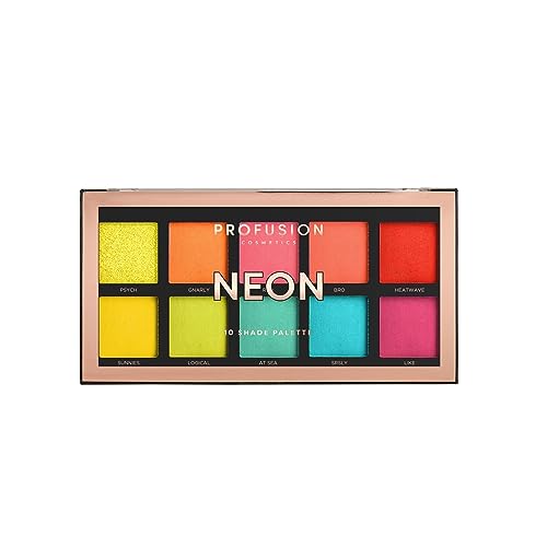 Profusion Cosmetics Neon 10 Shade Palette, Multicolour