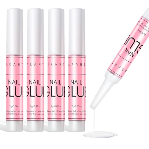Makartt Strong Nail Glue, 5PCS Nail Glue Extra Strong For Acrylic Tips, Stick On Nails and False Nails, Long Lasting Nail Adhesive Glue for Fake Nails