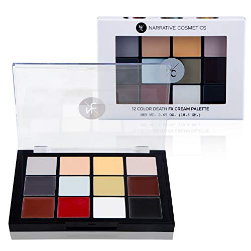 Narrative Cosmetics 12 Color Death FX Quick Drying Cream Makeup Palette for Special Effects - Waterproof SFX Makeup for Professional Makeup Artists