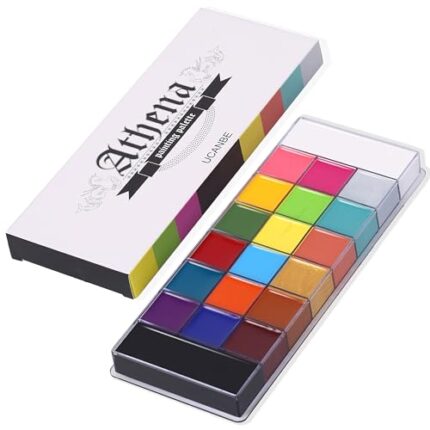 UCANBE Athena Body Face Paint Oil Palette 20 color Professional Non-Toxic Makeup Pallet Halloween FX Party Artist Fancy Adult Painting