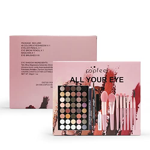 FantasyDay All-in-one Makeup Set Gift Surprise | Full Kit for Women Multipurpose Essential Starter Bundle Include Eyeshadow Palette Lipstick Blush Concealer Face Powder Eyeliner Mascara Brush