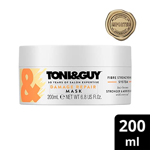 Toni & Guy | Damage Repair Hair Mask for Intense Reconstruction | Unisex | Ideal For Dry and Damaged Hair | Patented Fibre Strengthening System | 6.8 Ounce