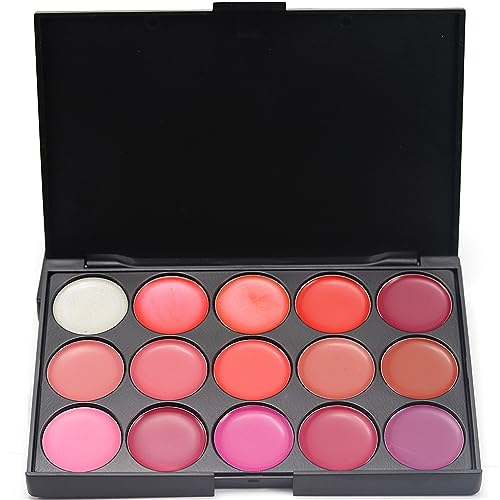 FantasyDay Pro 15 Colors Cream Lip Gloss Xmas Makeup Palette Cosmetics Contouring Kit - Ideal for Professional and Daily Use