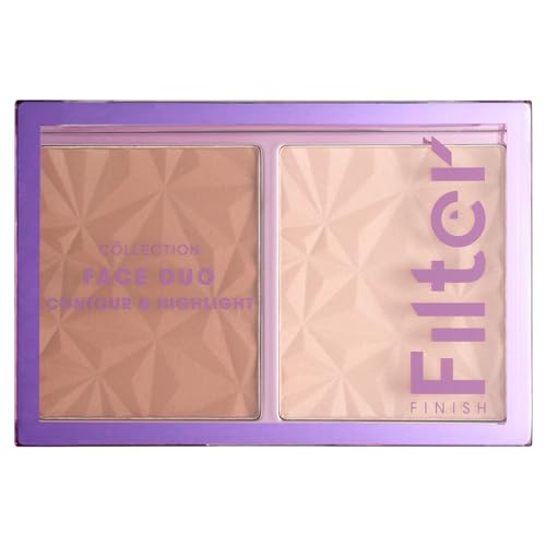 Collection Cosmetics Filter Finish Face Duo, Sculpt and Illuminate, Contour and Highlight Palette,10g