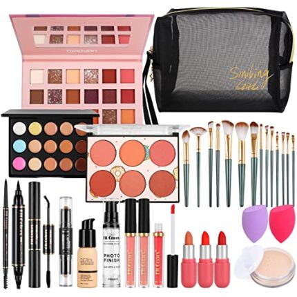 Makeup Sets for Women, Cosmetic Make Up Starter Kit With Storage Bag Portable Travel Make Up Set for Girls Palette Eyeshadow Foundation Lip Gloss for Teenage & Adults(Style B)