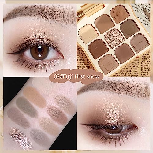 Toast Earth Color Eyeshadow Palette Nine-Color Blush Eyeshadow All-in-One Palette Nine-Grid Color Changing Eye Makeup Soft Silky Powder Highly Colored Smokey Eyeshadow