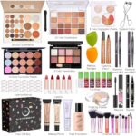 All in One Makeup Kit, Makeup Kit for Women Full Kit, Make Up Gift Set for Women, Makeup Essential Bundle Includes Foundation Eyeshadow Palette Concealer Lipstick Eyeliner Mascara Cosmetic Brush Set