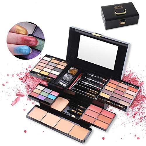 FantasyDay All-in-one Makeup Set Gift Surprise | Full Makeup Kit for Women Multipurpose Essential Starter Bundle Include Eyeshadow Palette Lipstick Blush Concealer Face Powder Eyeliner Mascara Brush