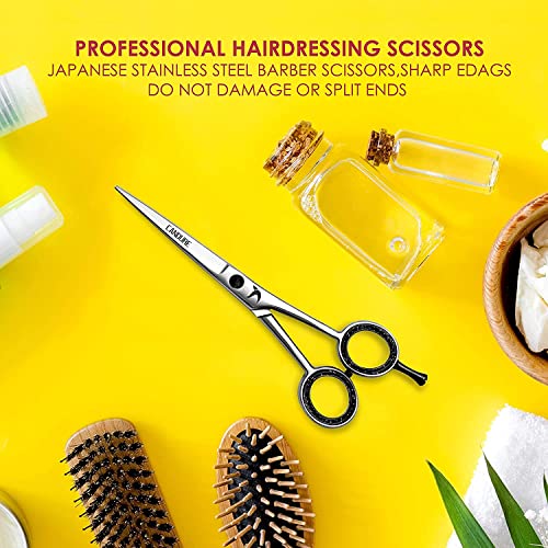 CANDURE Hairdressing Barber Hair Scissor for Professional Hairdressers Barbers Stainless Steel Hair Cutting Shears - For Salon Barbers, Men, Women, Children and Adults