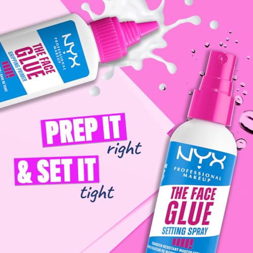 NYX Professional Makeup Face Primer, Gripping Primer, Offers Up to 24HR Hydration, Long-lasting Wear, The Face Glue, 35ml