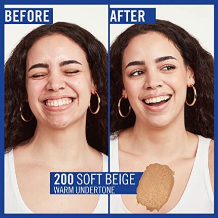 Rimmel Match Perfection Foundation 200 Soft Beige, Medium Coverage, 24hr Hydration, No Caking or Creasing, Lightweight, Reduces Imperfections, Invisible Coverage, SPF20, Cruelty Free