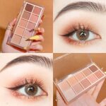 Erinde 10 Colors Eyeshadow Palette, Smooth Matte Eye Shadow, Eye Makeup Palette, Travel Size Makeup Pallet, High Pigmented, Naturing-Looking, Blendable, Long Lasting (05#Milk Tea)