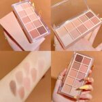 Erinde 10 Colors Eyeshadow Palette, Smooth Matte Eye Shadow, Eye Makeup Palette, Travel Size Makeup Pallet, High Pigmented, Naturing-Looking, Blendable, Long Lasting (05#Milk Tea)