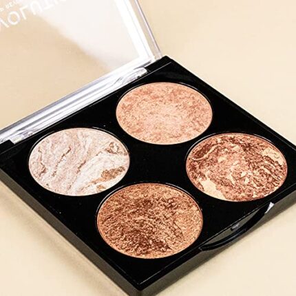 Makeup Revolution Cheek Kit, Face Bronzer & Highlighter Palette, Highly Pigmented Shimmer Formula, 4 Shades, Don’t Hold Back, 8.8g