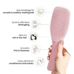 Tangle Teezer The Ultimate Detangler Hairbrush | For Wet & Dry Hair | Detangles All Hair Types | Reduces Breakage, Eliminates Knots | Two-Tiered Teeth & Comfortable Handle | Millennial Pink