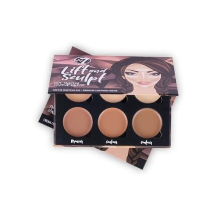 W7 Lift & Sculpt Cream Contour Kit – Concealing, Highlighting & Contouring Makeup Palette – Step-by-Step Instructions Included – 2 Pack
